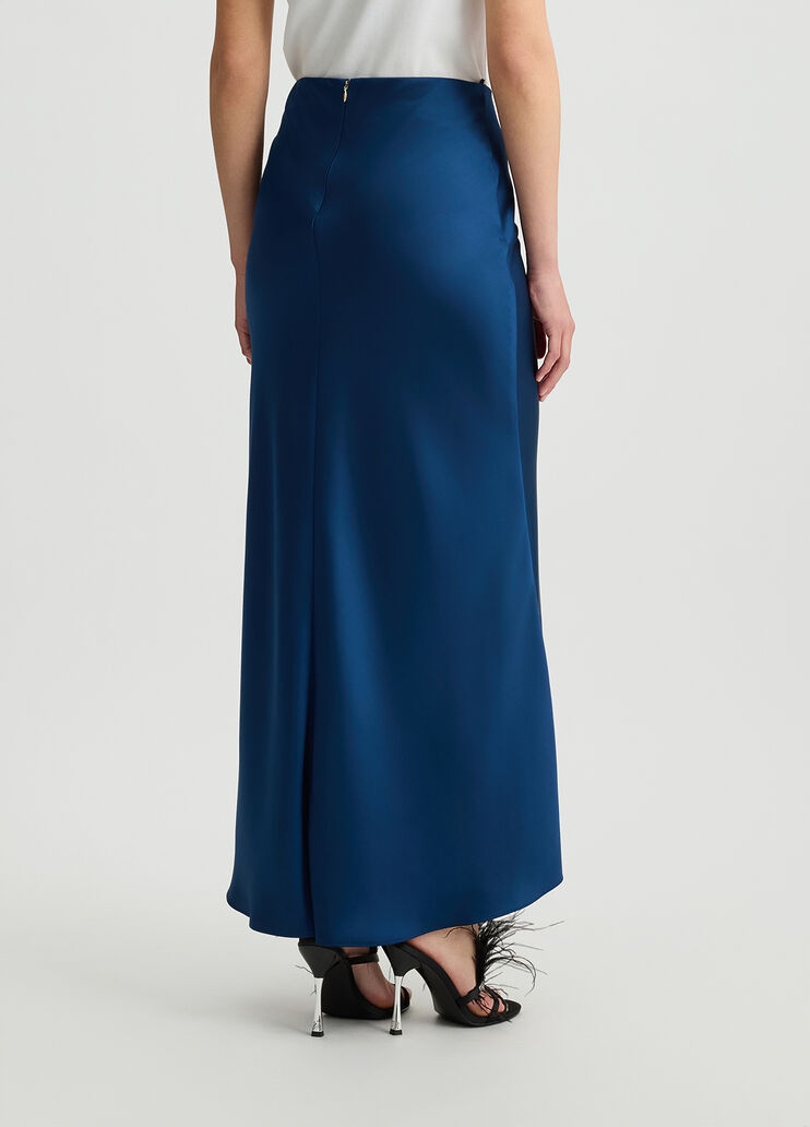 Long satin skirt  sapphire blue Liu Jo - large image number 1 Long satin skirt  sapphire blue Liu Jo - large image number 1