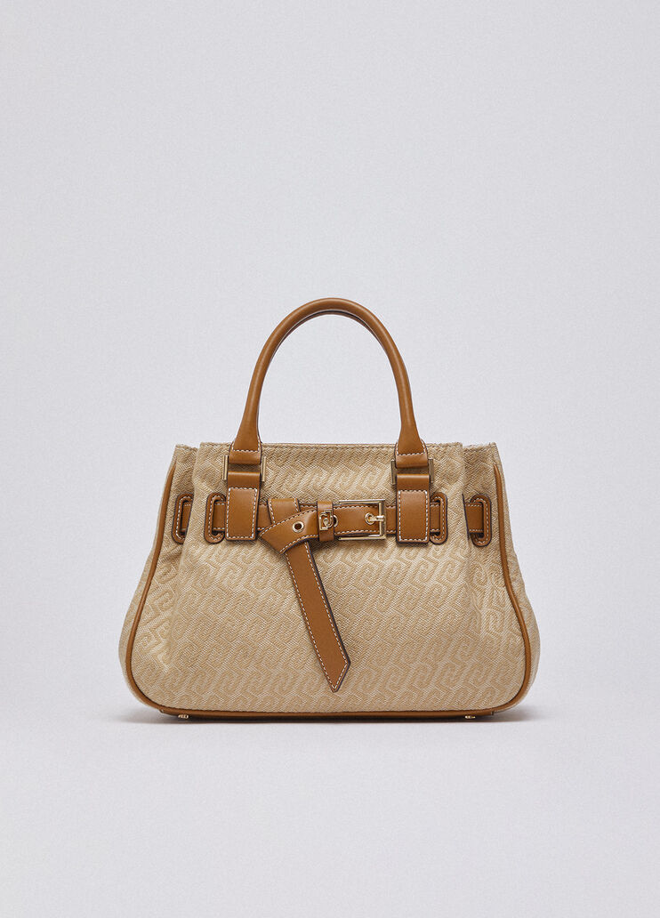 Kleine Handtasche aus Jacquard Beige Liu Jo - medium
