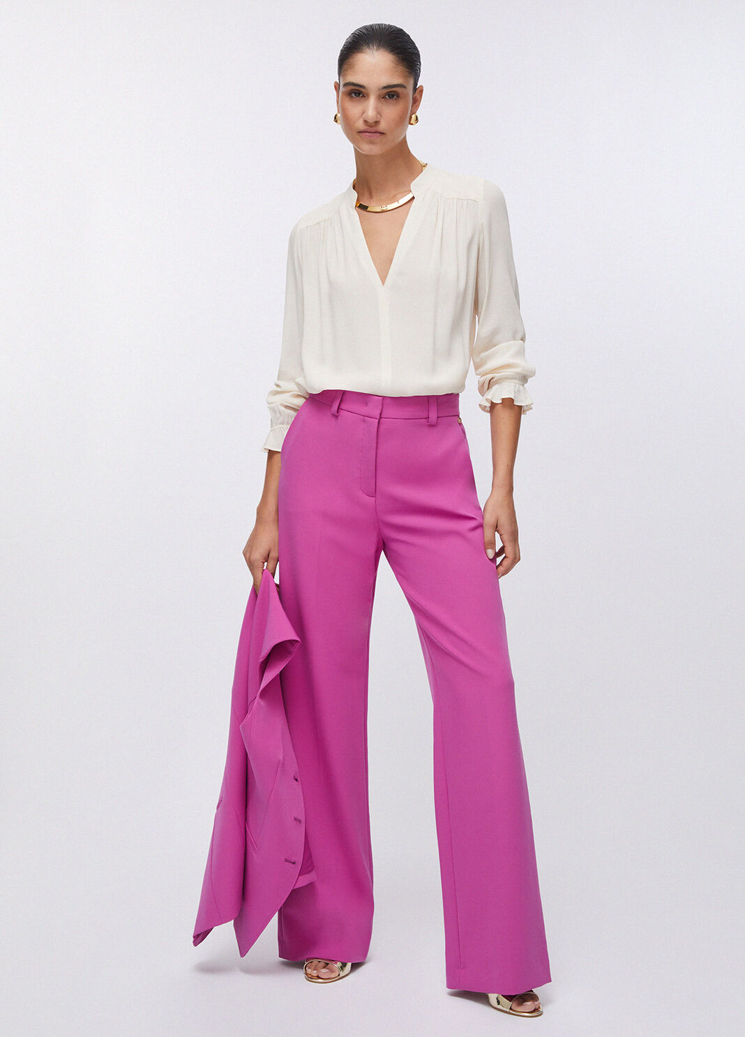 Блузка из жоржета ваниль Liu Jo - large image number 5