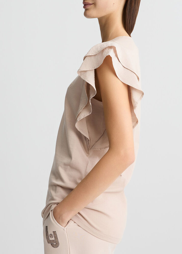 T-shirt with ruching beige Liu Jo - large image number 3 T-shirt with ruching beige Liu Jo - large image number 3