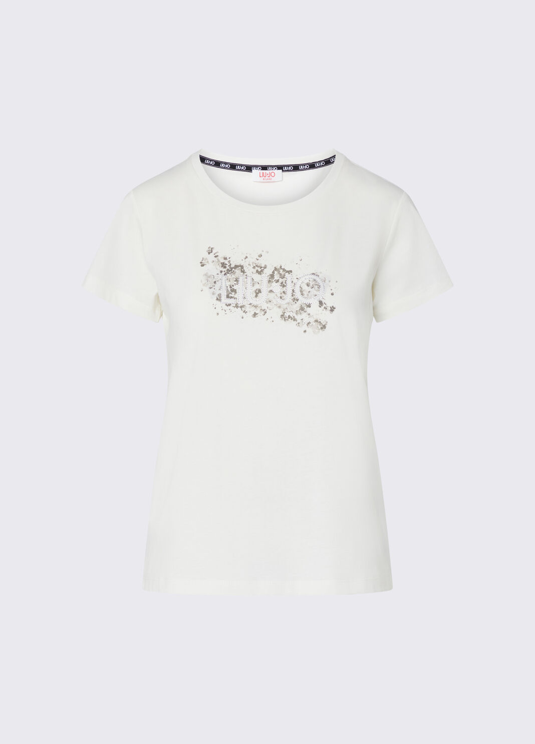 T-shirt con logo bianco/macchia Liu Jo - large image number 4