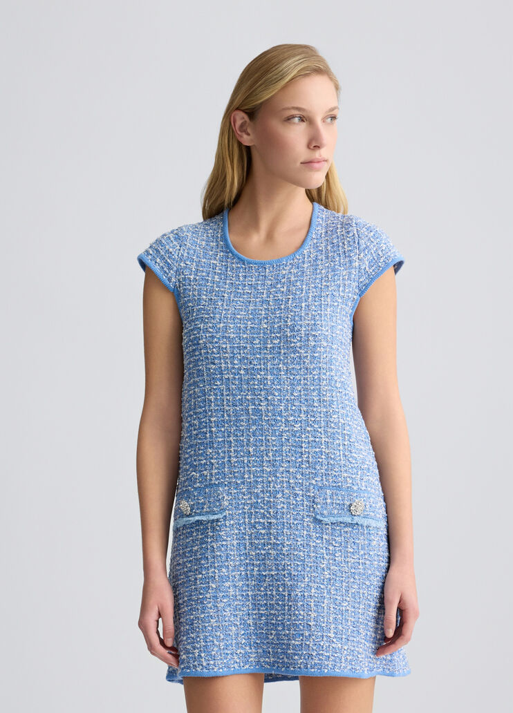 Short bouclé dress bright blue Liu Jo - medium Short bouclé dress bright blue Liu Jo - medium