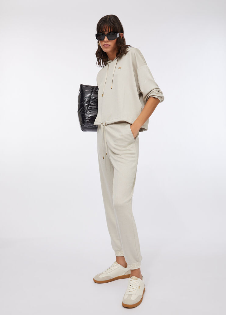 Брюки-джоггеры с люрексом® бежевый Liu Jo - large image number 4