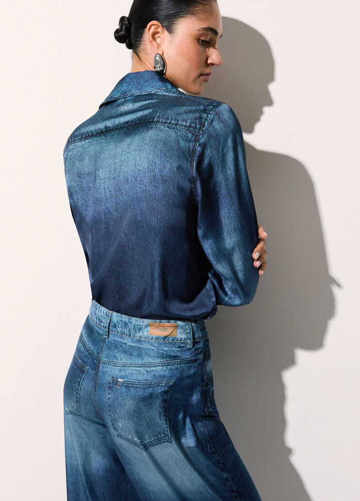 Digital-print trousers blue denim Liu Jo - medium