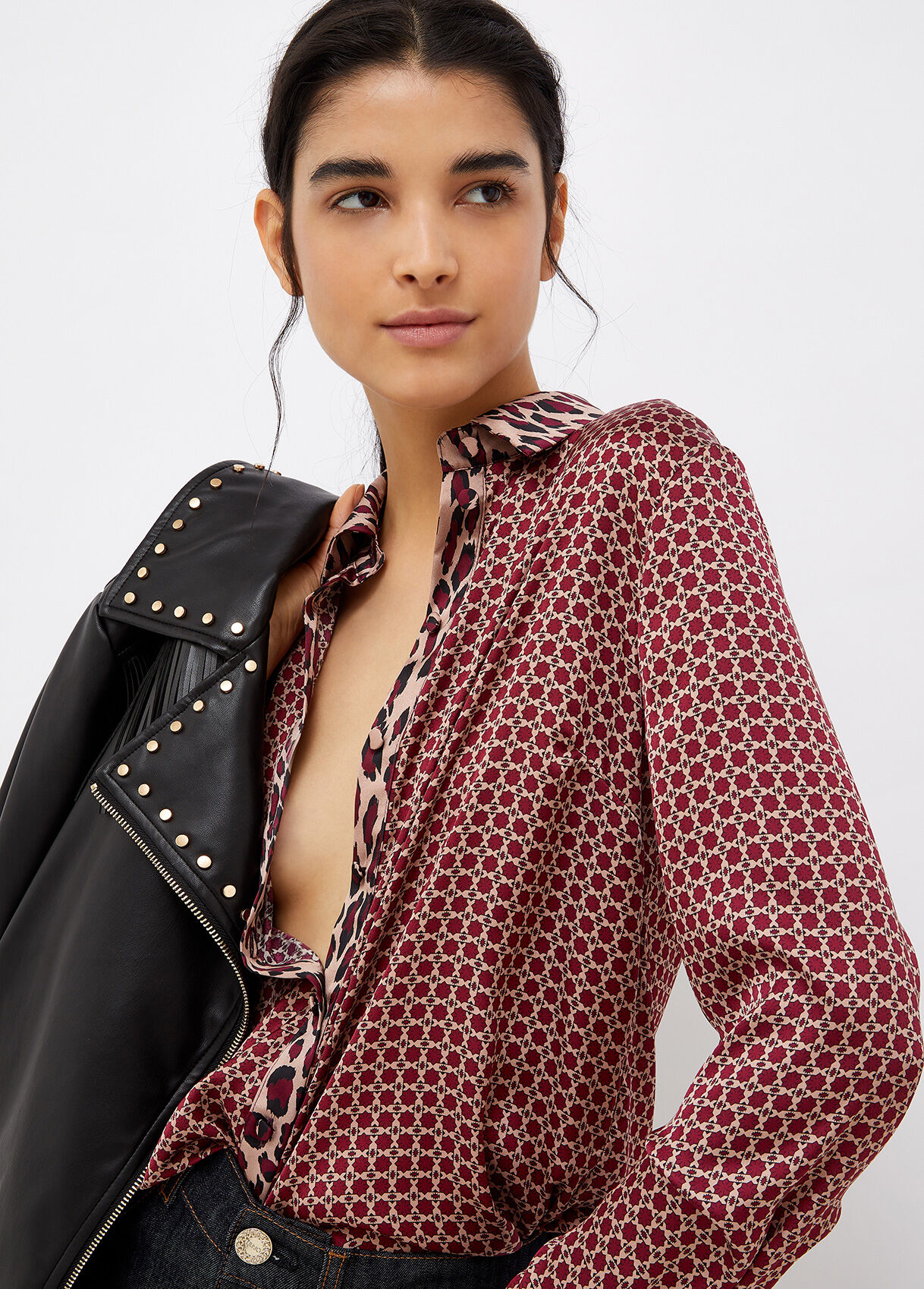 Printed satin blouse Clearance