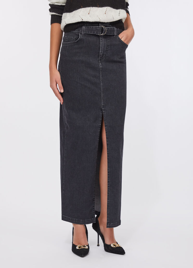 Denim skirt with belt grey denim Liu Jo - large image number 0