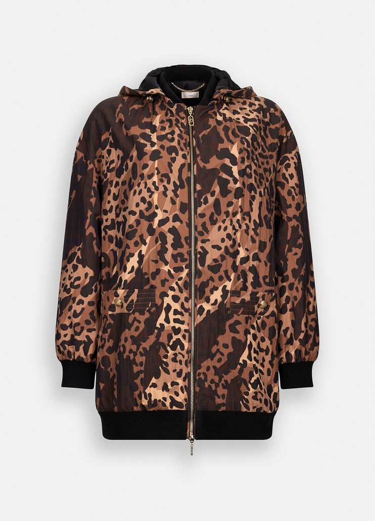 Animal print nylon jacket chocolate Liu Jo - large image number 6