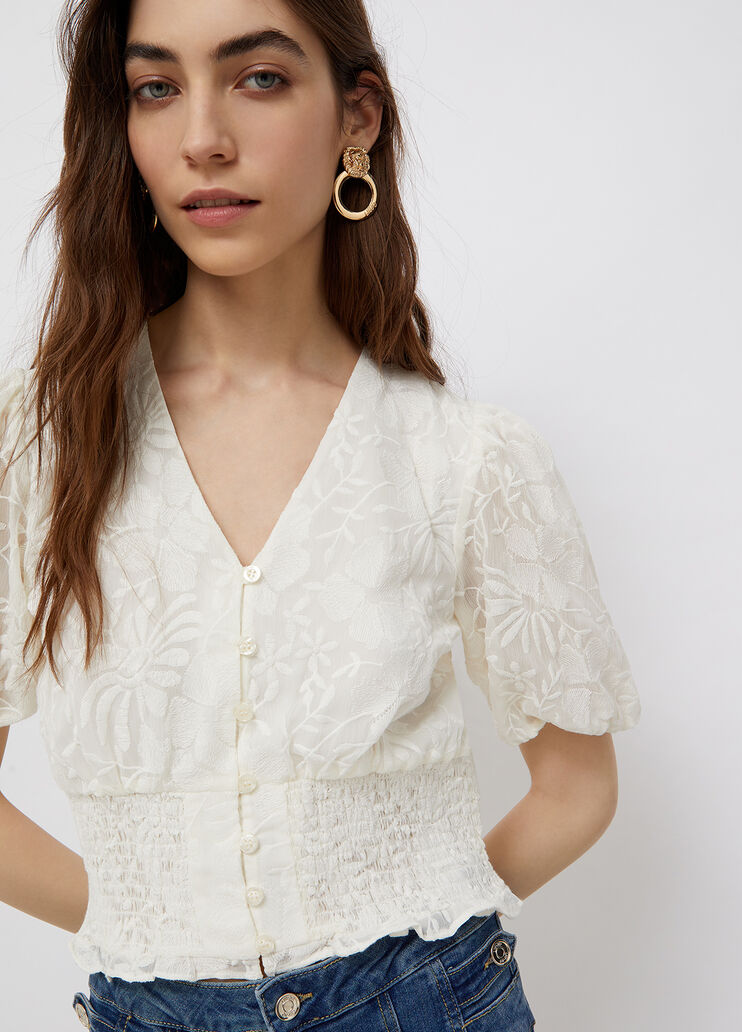 Top mit Puffärmeln Wollweiß Liu Jo - large image number 2 Top mit Puffärmeln Wollweiß Liu Jo - large image number 2