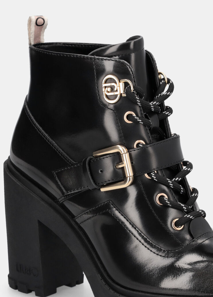 Abraded leather ankle boots black Liu Jo - medium