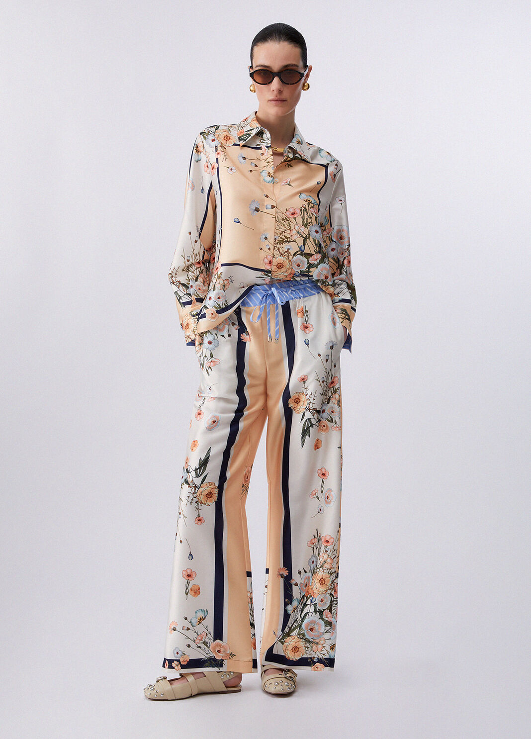 Рубашка из принтованного твила оранжевый/голубой Liu Jo - large image number 5