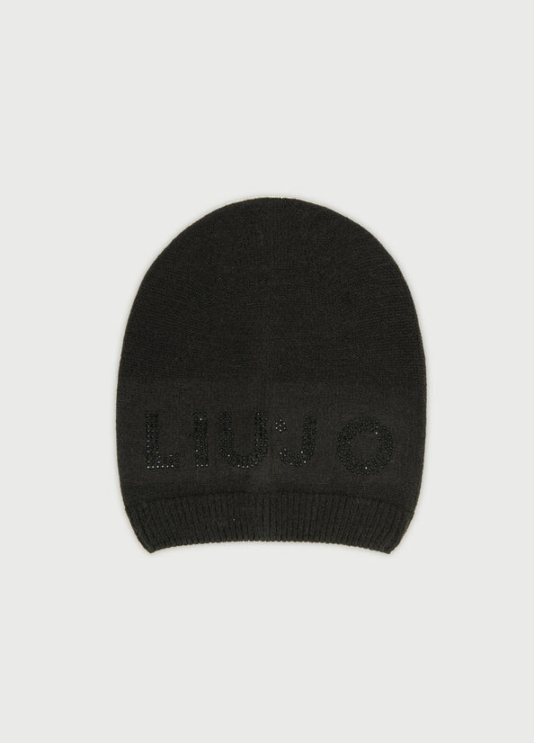 Beanie with logo Black Liu Jo - large image number 0