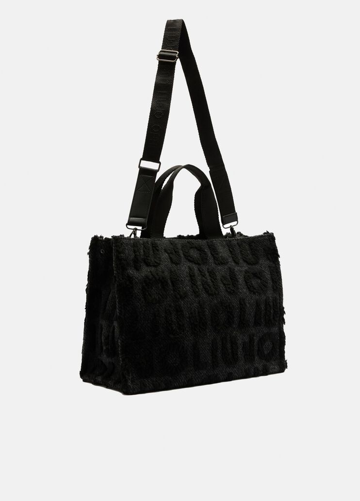 Shopper grand format en laine mélangée noir Liu Jo - large image number 3 Shopper grand format en laine mélangée noir Liu Jo - large image number 3