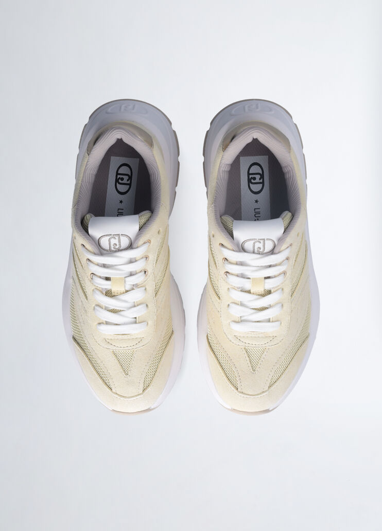 Sneakers in suede and brighty mesh beige Liu Jo - large image number 4 Sneakers in suede and brighty mesh beige Liu Jo - large image number 4