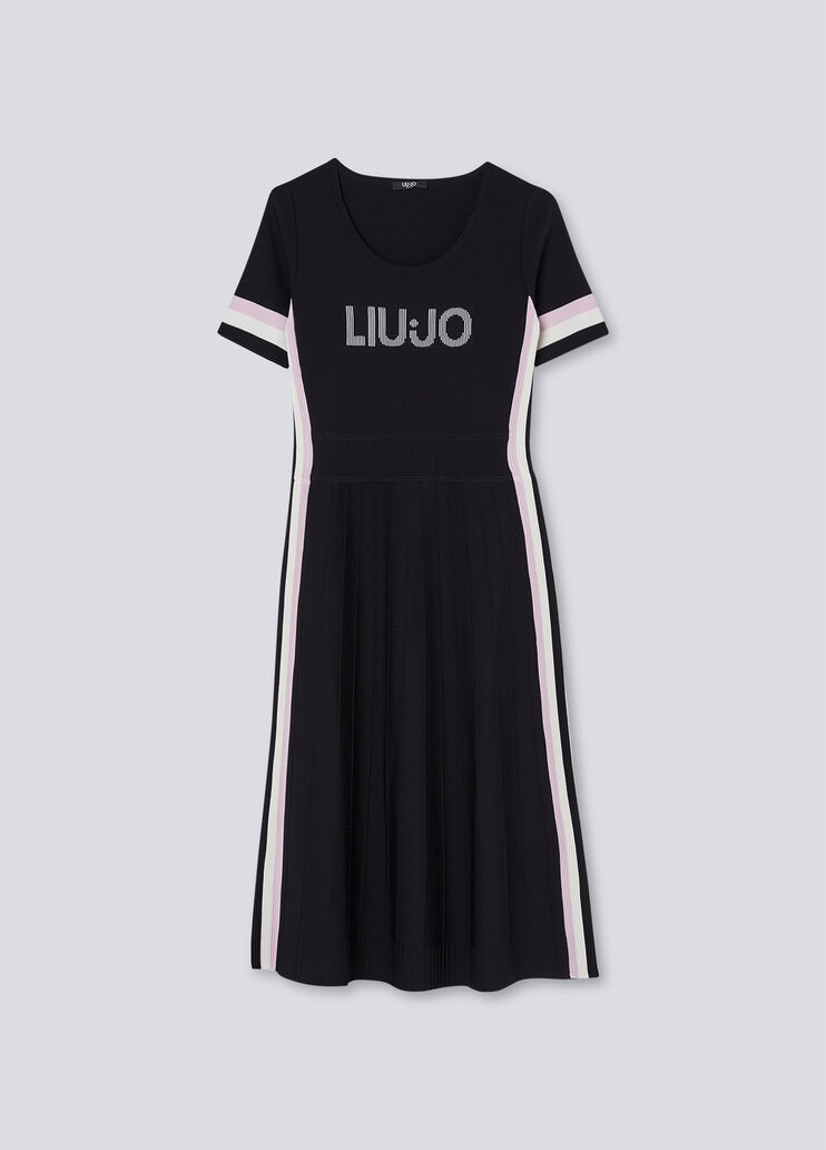 Экологичное платье с логотипом чёрный Liu Jo - large image number 4