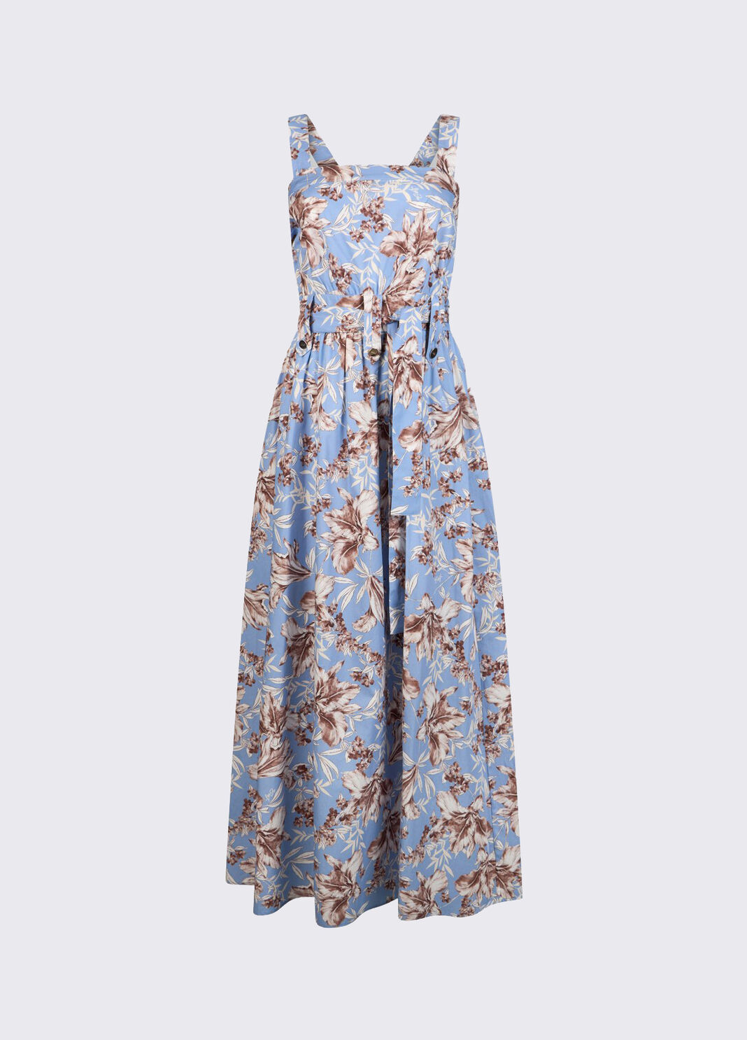 Vestido largo de popelina azul claro con estampado Liu Jo - large image number 6