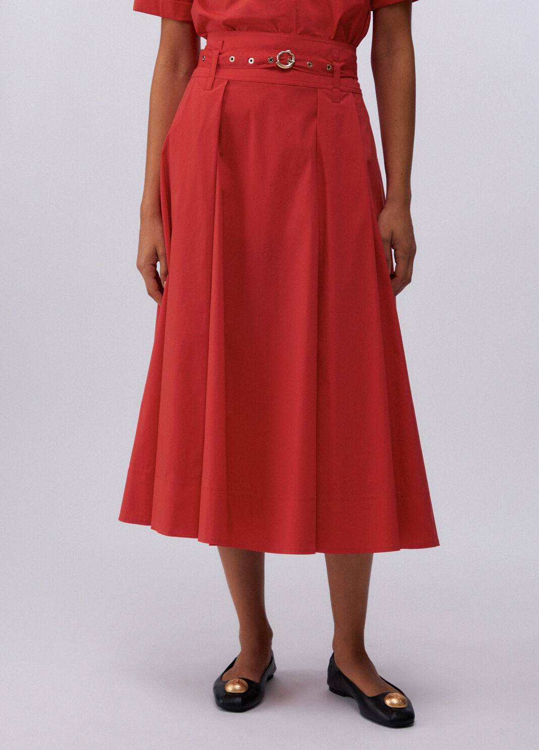 Poplin midi skirt red Liu Jo - large image number 0