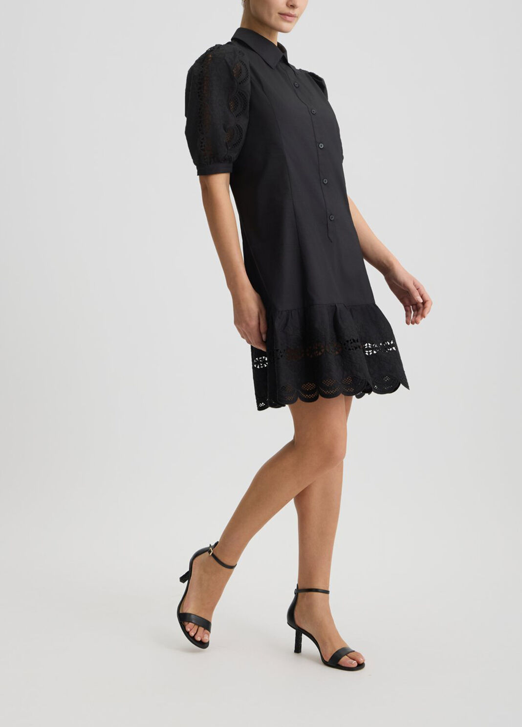 Cotton shirt dress with embroidery black Liu Jo - large image number 3