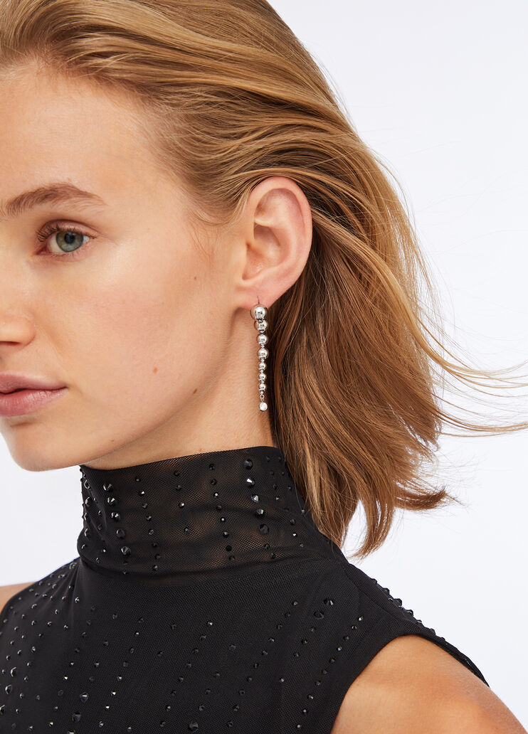 Pendant earrings with diamantés silver Liu Jo - medium Pendant earrings with diamantés silver Liu Jo - medium
