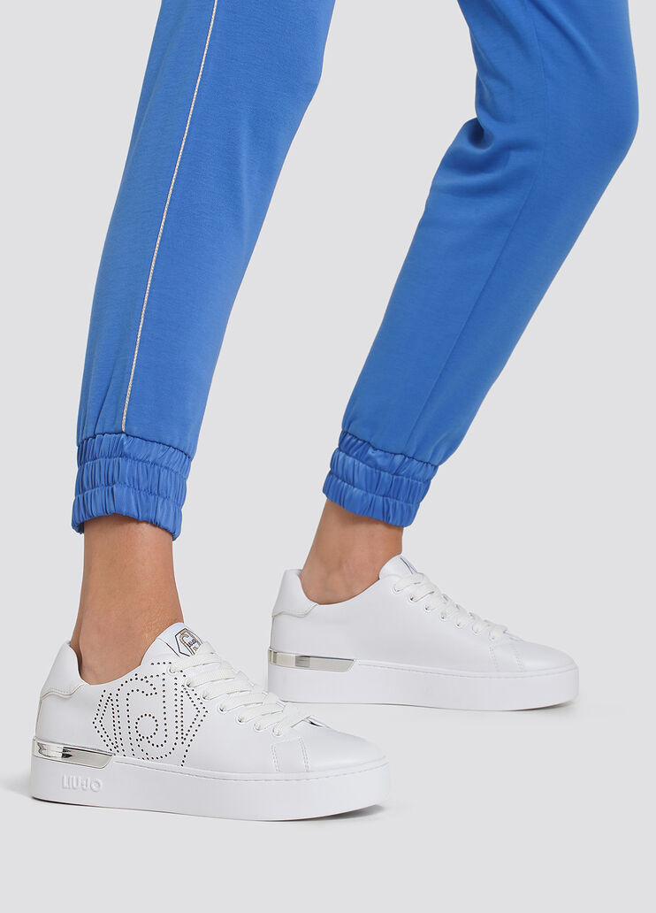 Sneakers con logo traforato bianco Liu Jo - large image number 3