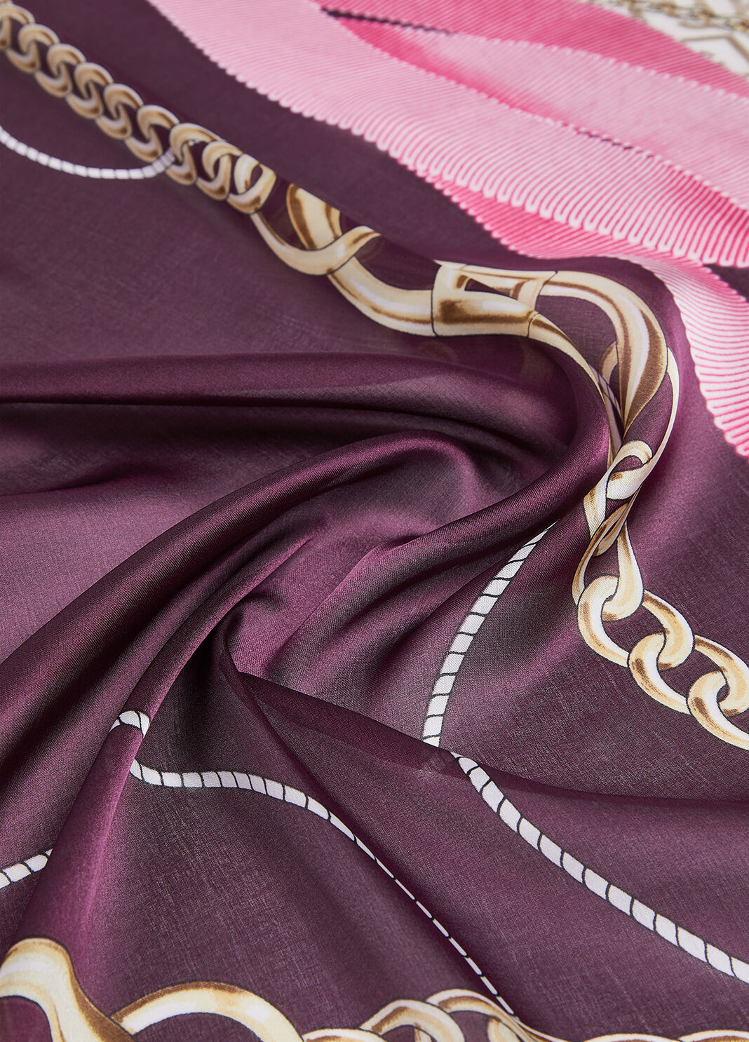 Платок с мотивом лент персиковый Liu Jo - large image number 4