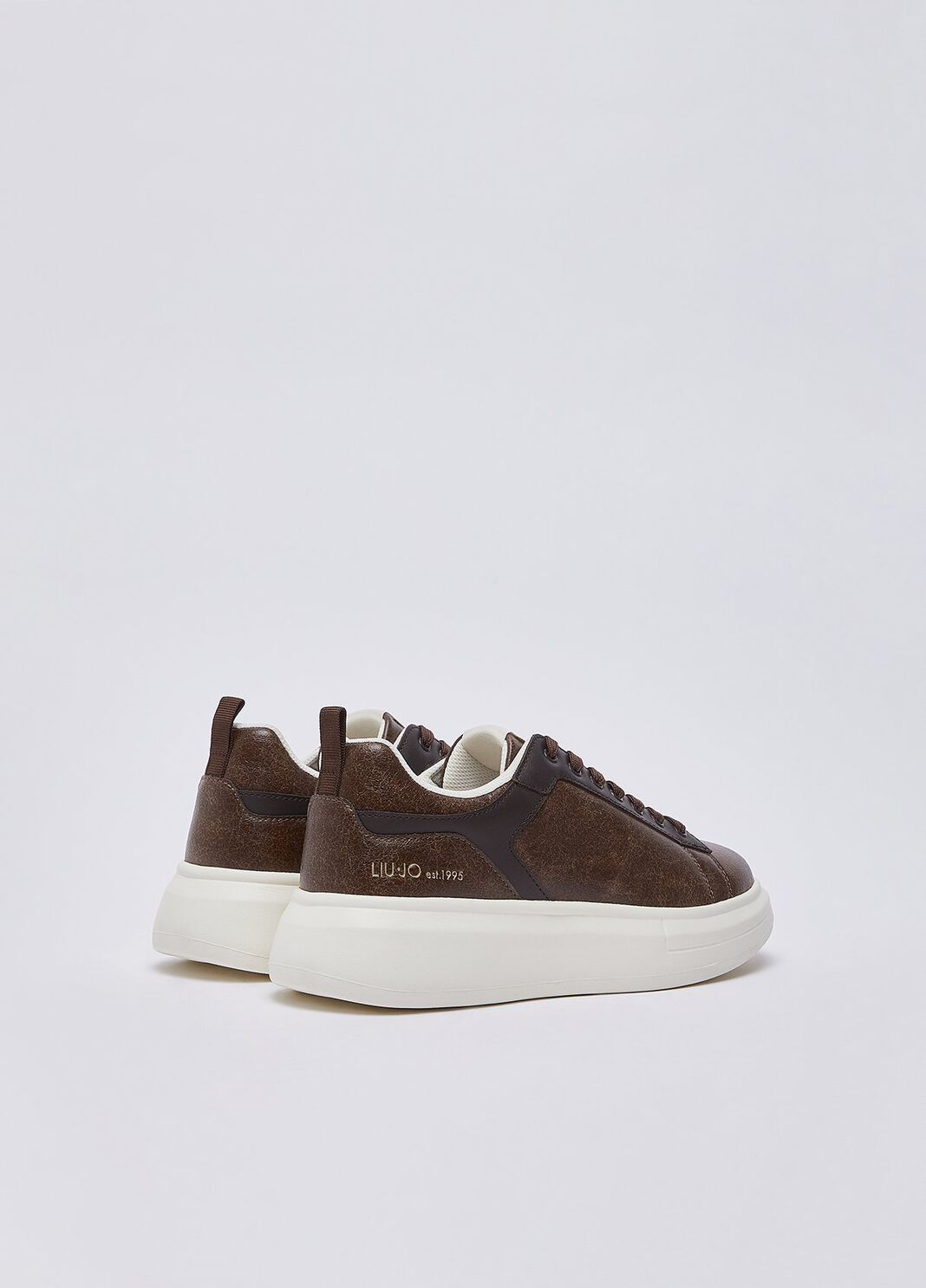 Plateau-Sneaker mit Crackle-Effekt braun Liu Jo - large image number 2