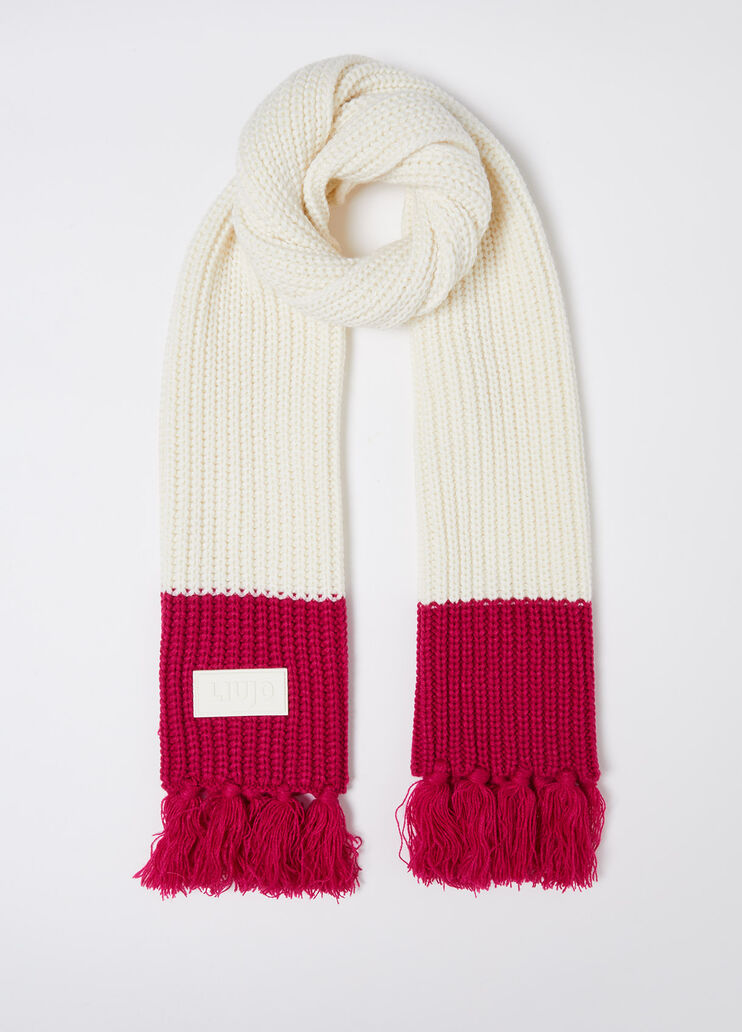 Strickschal mit Fransen rosa Liu Jo - medium Strickschal mit Fransen rosa Liu Jo - medium