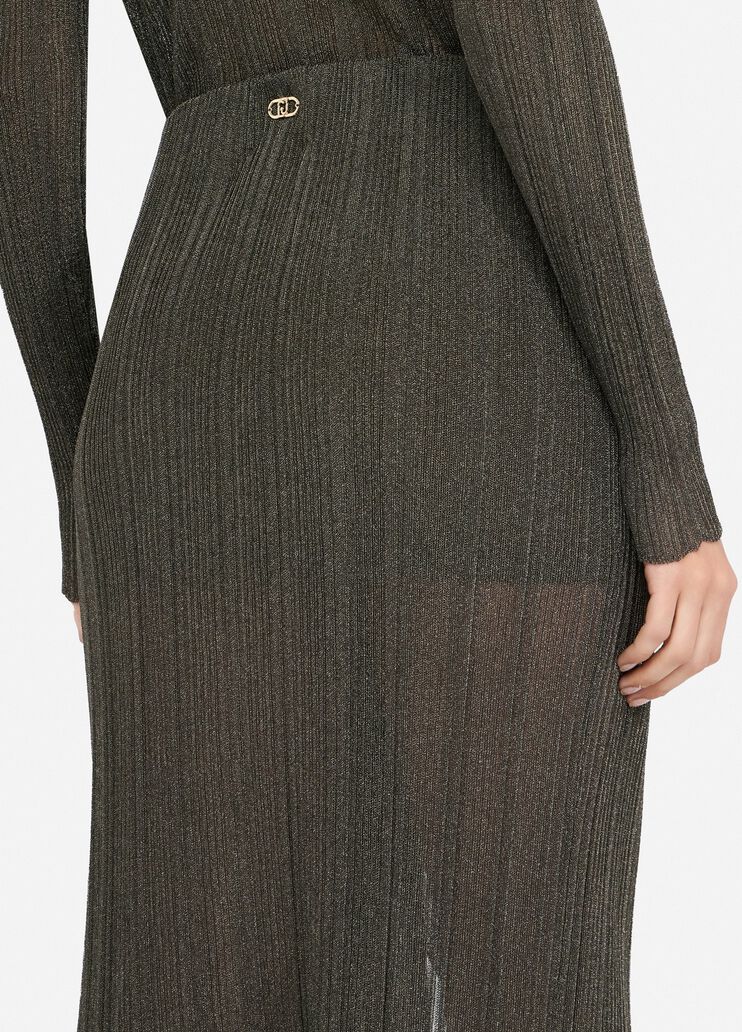 Lurex® knit skirt moss Liu Jo - large image number 4 Lurex® knit skirt moss Liu Jo - large image number 4