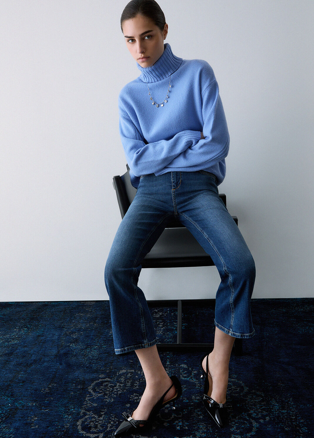 Jeans bootcut con strass denim blu Liu Jo - large image number 3