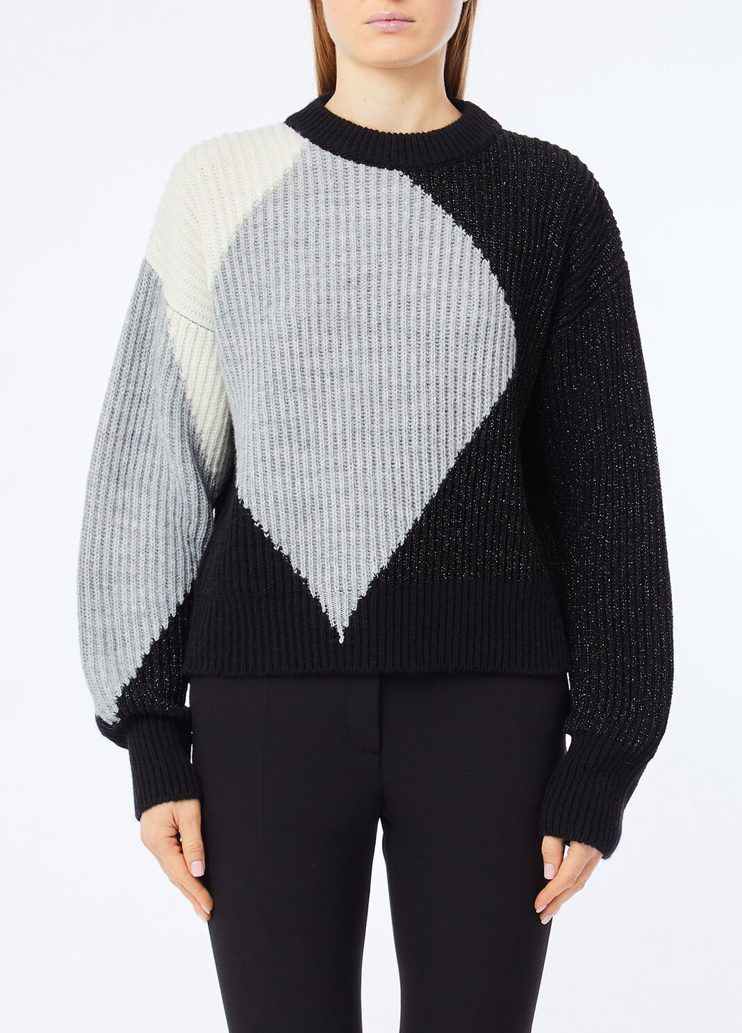 Jersey de lana con intarsias negro Liu Jo - large image number 0