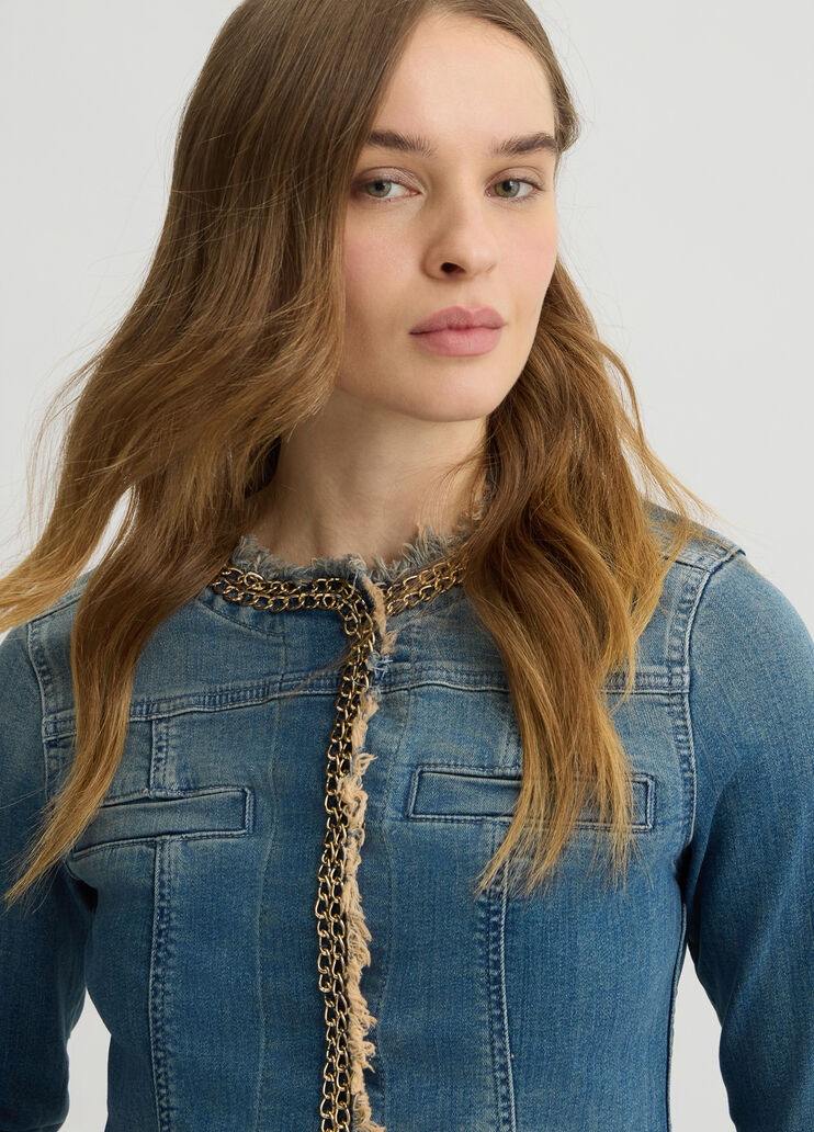 Denim jacket with chain detailing blue denim Liu Jo - large image number 2 Denim jacket with chain detailing blue denim Liu Jo - large image number 2
