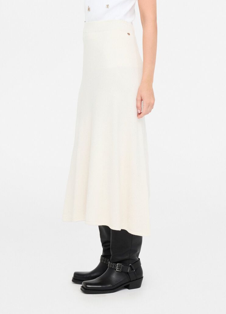 Knit midi skirt with sequins white wool Liu Jo - large image number 4 Knit midi skirt with sequins white wool Liu Jo - large image number 4