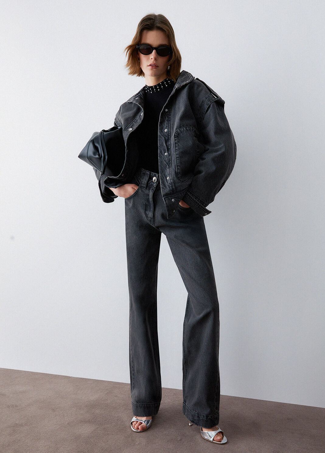 High-rise flared jeans black denim Liu Jo - large image number 2