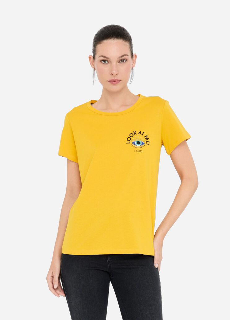 Cotton T-shirt yellow Liu Jo - medium