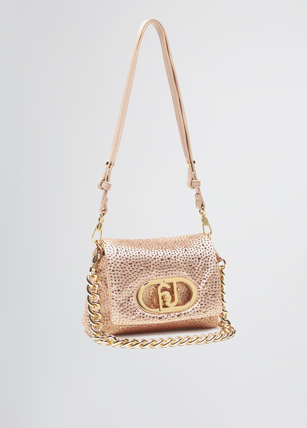 Borsa LaPuffy piccola con strass rosa cipria Liu Jo - large image number 4