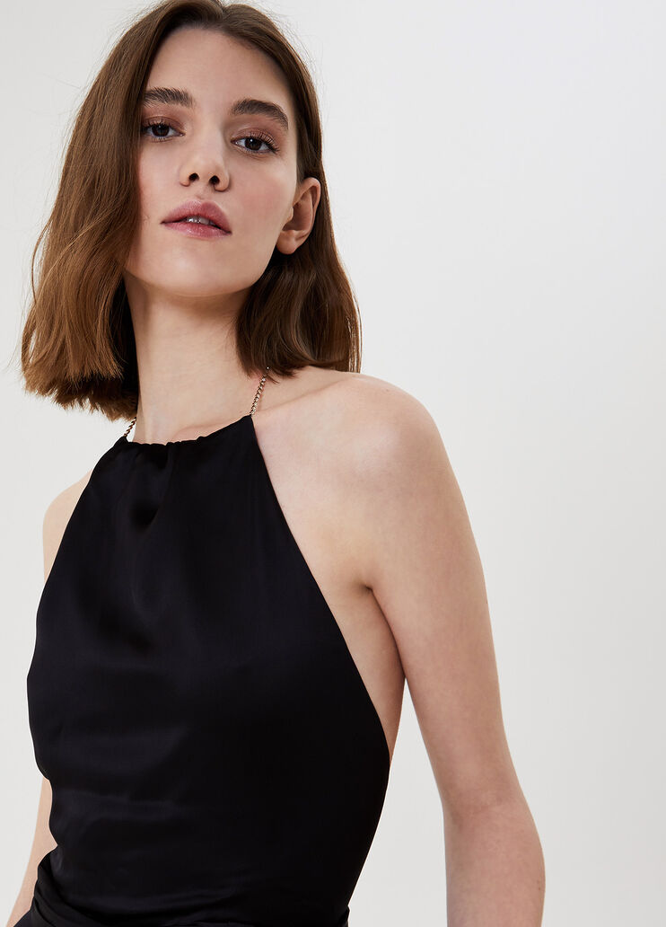 Long satin dress Black Liu Jo - large image number 2 Long satin dress Black Liu Jo - large image number 2
