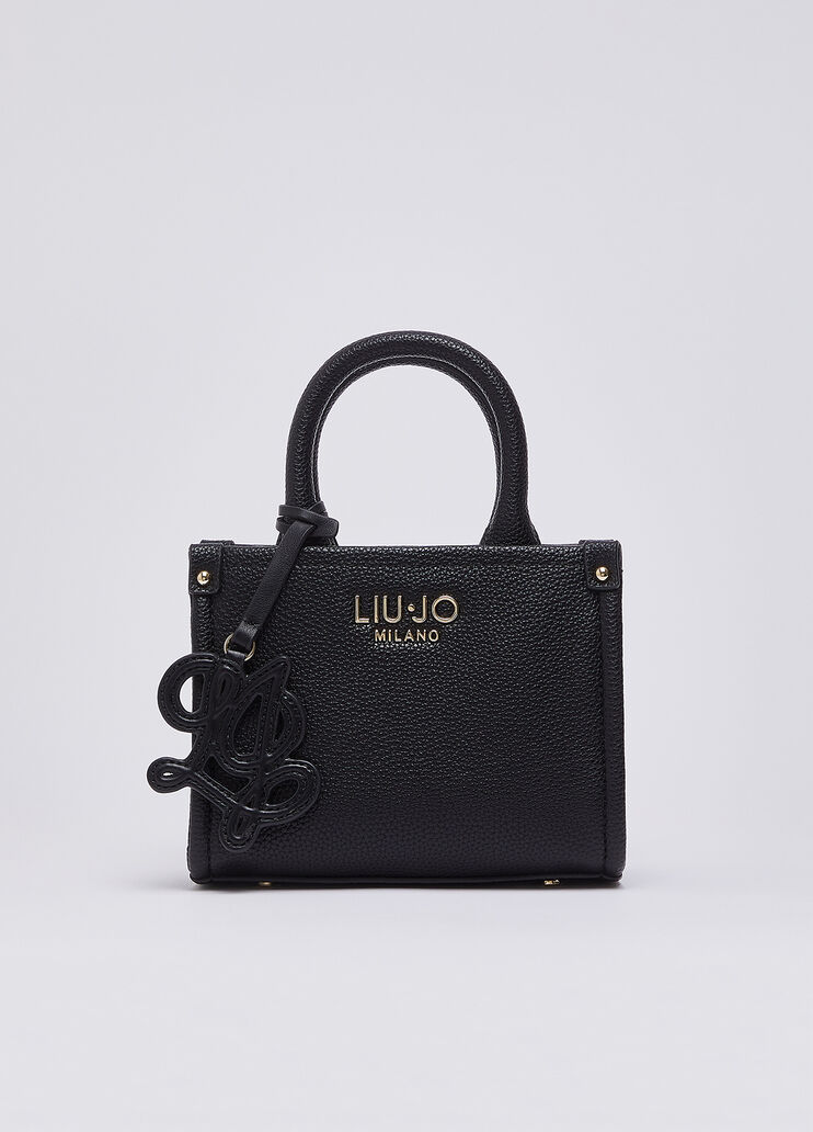 Mini bag with jacquard shoulder strap black Liu Jo - medium