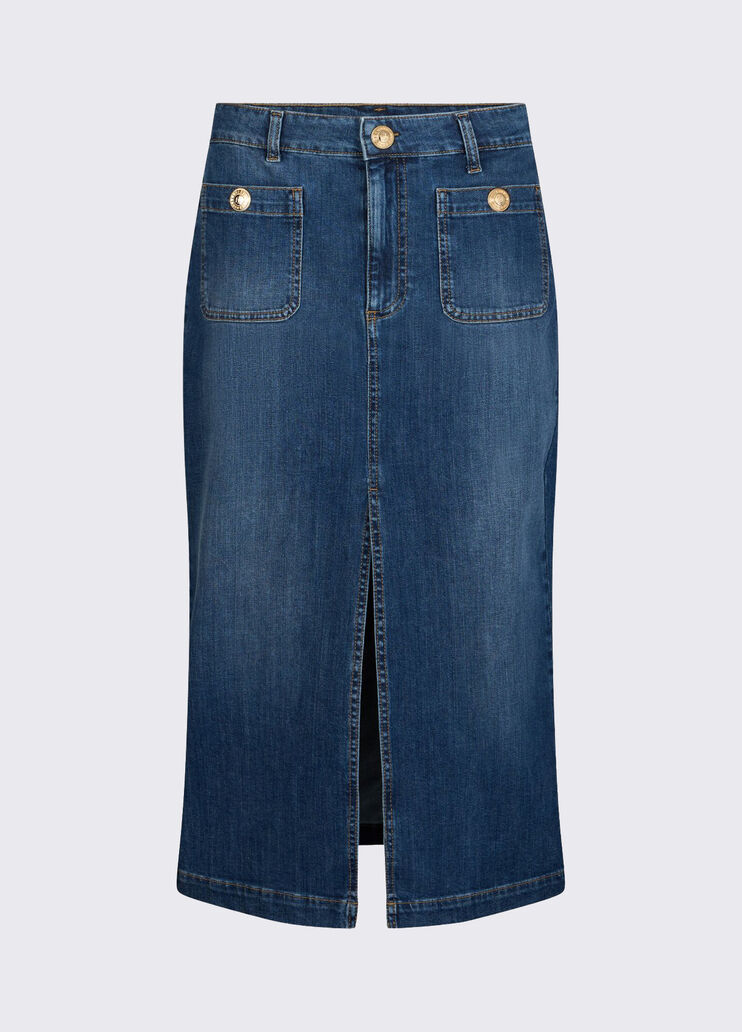 Denim midi skirt dark blue denim Liu Jo - large image number 6