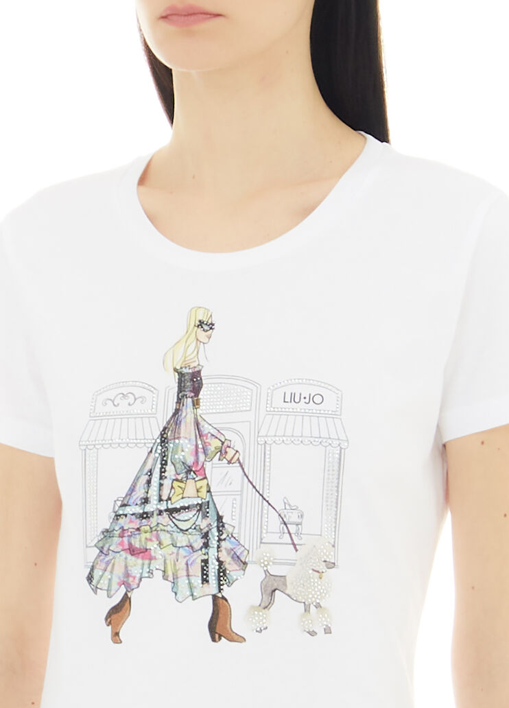 Экологичная футболка белый/собачка Liu Jo - large image number 2