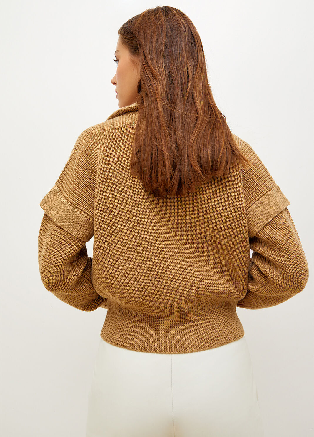 Stehkragenpullover mit Schmuckkn&ouml;pfen kamel Liu Jo - large image number 1