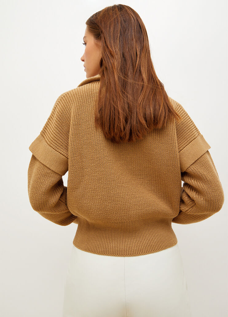Mock turtleneck with jewel buttons camel Liu Jo - large image number 1 Mock turtleneck with jewel buttons camel Liu Jo - large image number 1