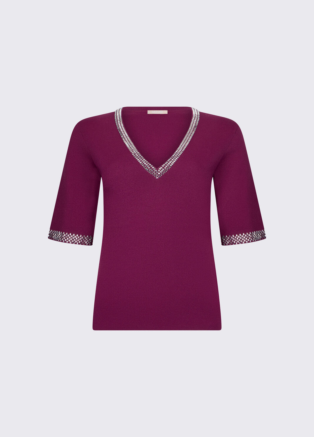 Knit t-shirt with gemstones purple Liu Jo - large image number 5