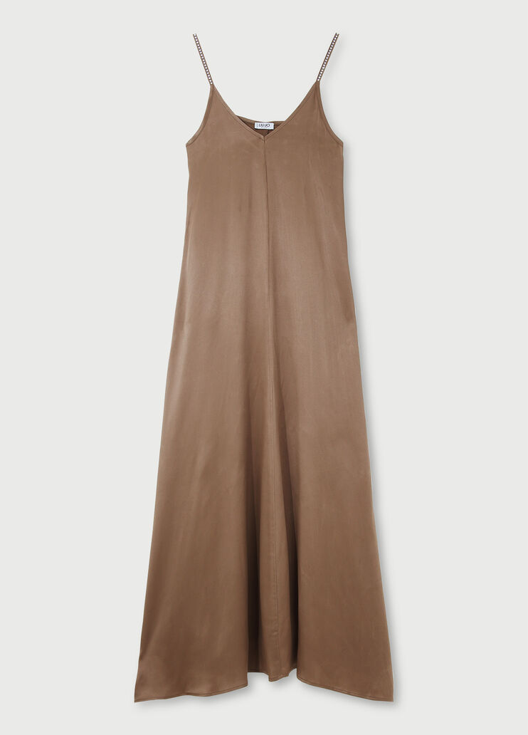 Длинное атласное платье Чёрно-коричневый Liu Jo - large image number 4