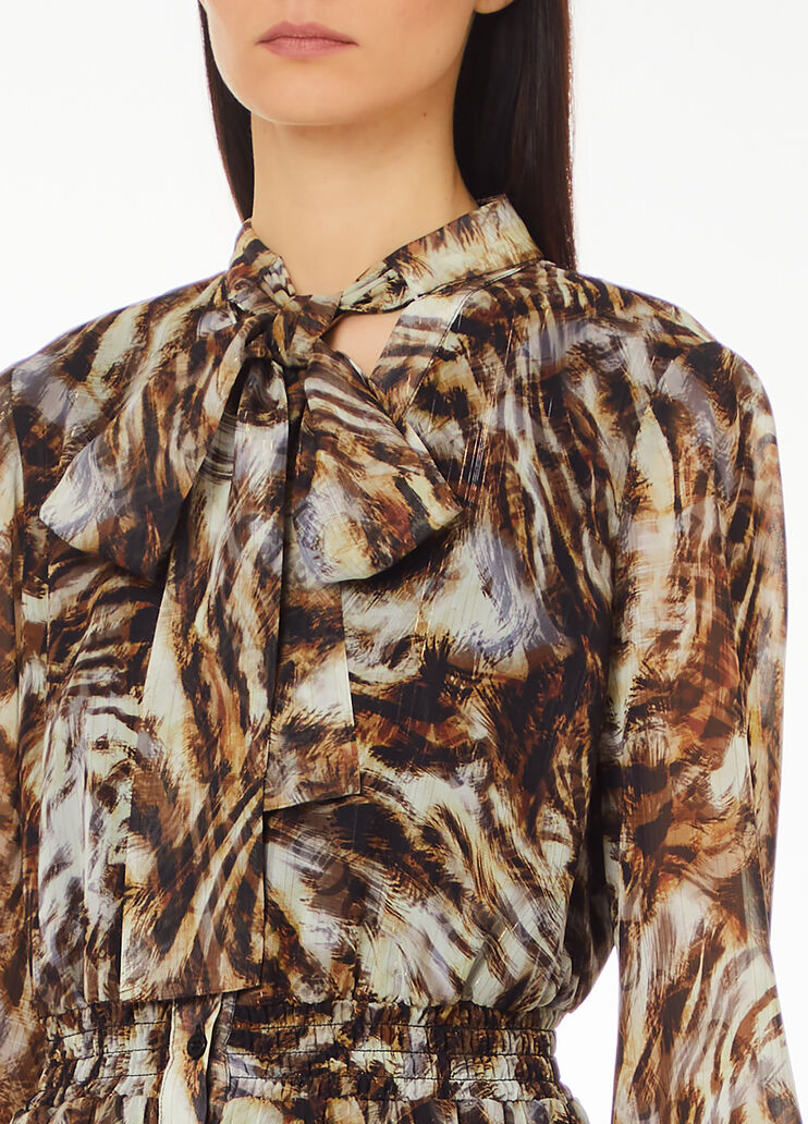 Shirt dress with animal print brown Liu Jo - large image number 2