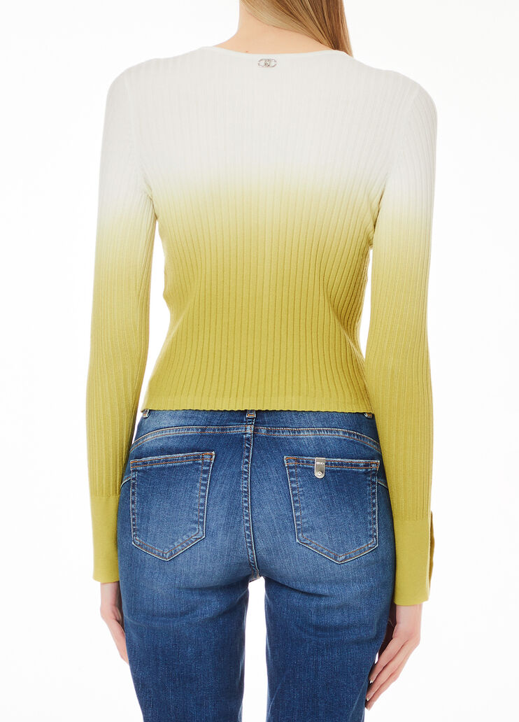 Cardigan en maille dégradée jaune Liu Jo - medium Cardigan en maille dégradée jaune Liu Jo - medium