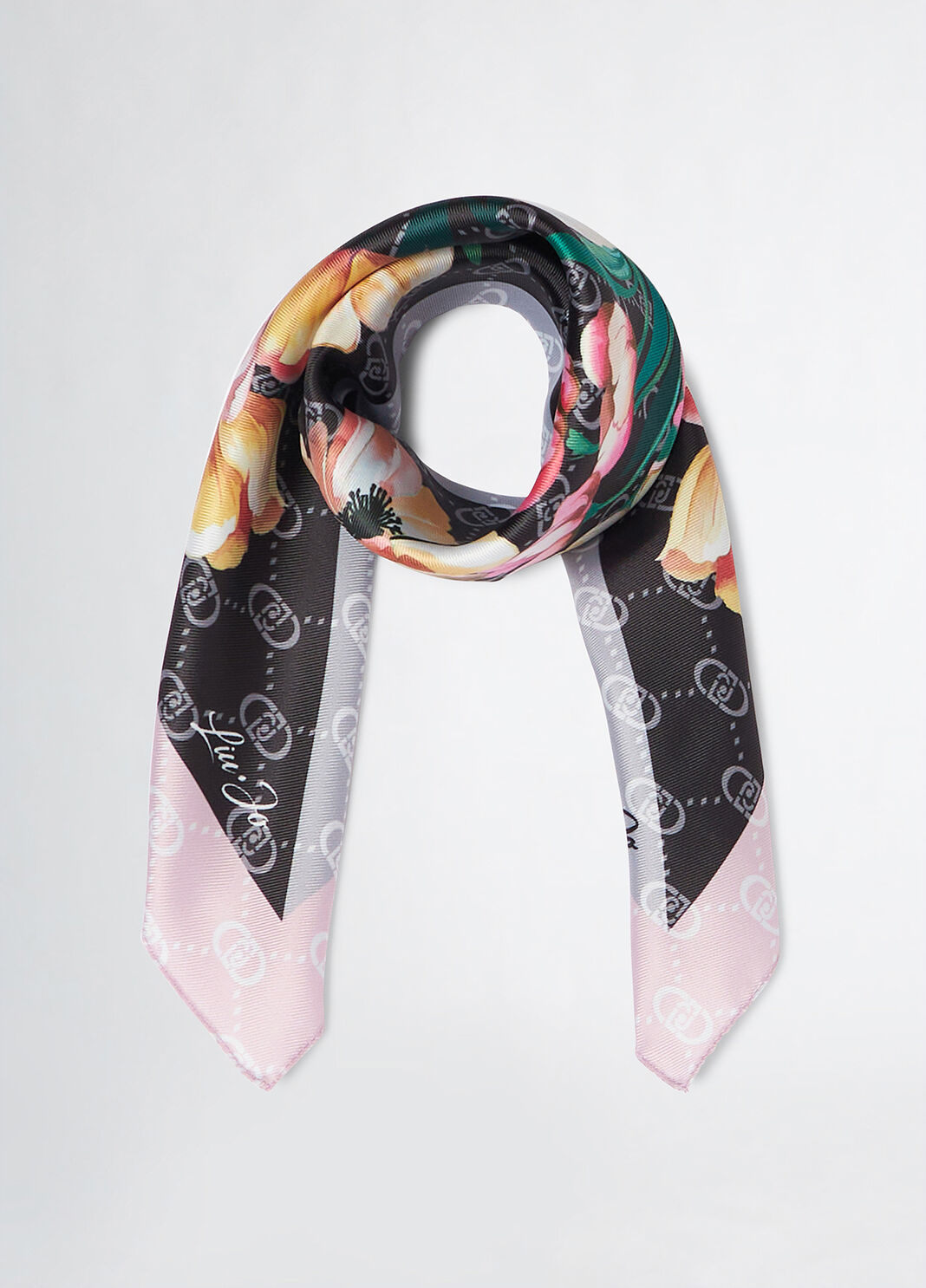 Foulard con angolo floreale nero Liu Jo - large image number 0