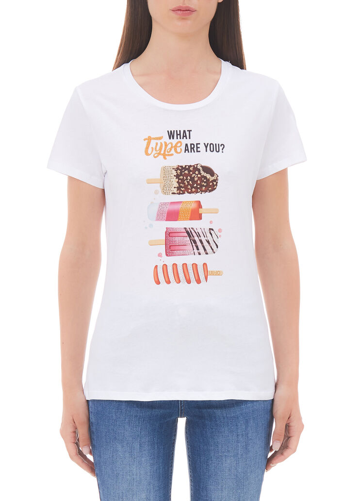 T-shirt écoconçu blanc et glaces Liu Jo - large image number 0
