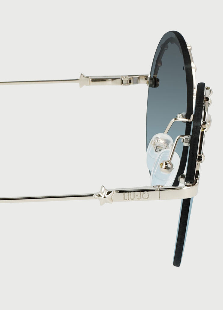 Солнцезащитные очки со звёздочками Светло-золотистый Liu Jo - large image number 2