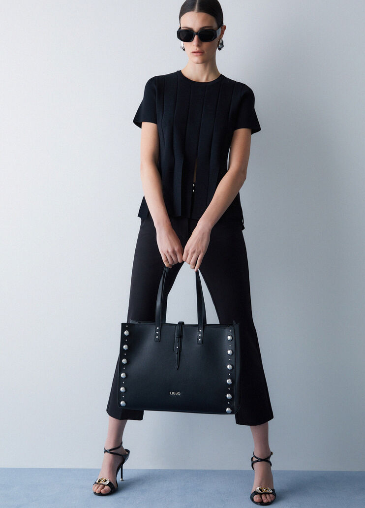 Джемпер с бахромой черный Liu Jo - medium