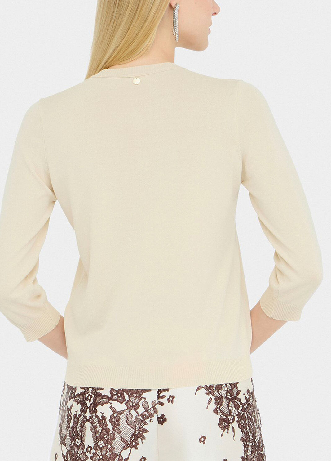 Cardigan mit Spitzendetails Hellbeige Liu Jo - large image number 1