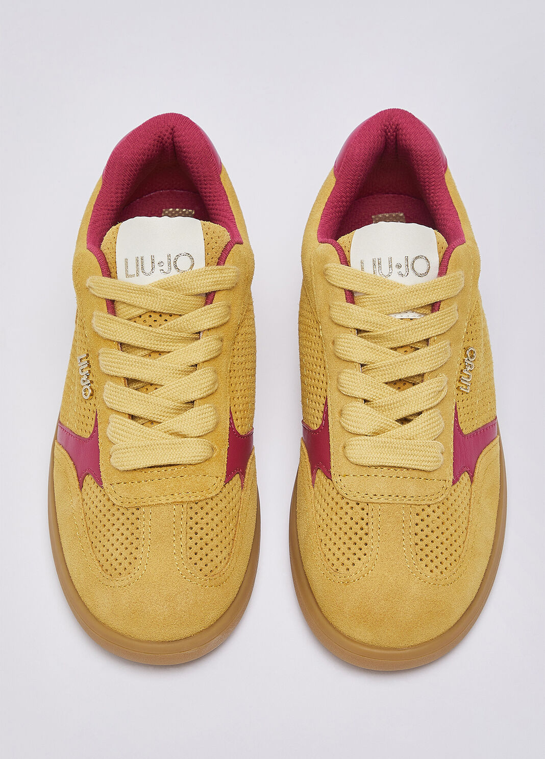 Perforated suede sneakers yellow Liu Jo - large image number 3